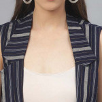 Women Black & Grey Striped Pure Cotton Co-ord Set