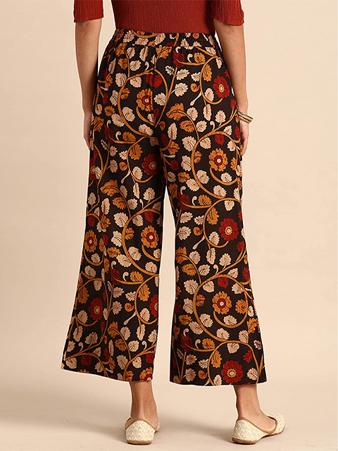 Women's Multicolored Pure Cotton Palazzo Pant